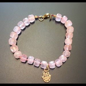Rose Quartz Hand knotted Bracelet